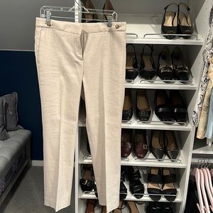 **NWT** Ann Taylor Tan and White Straight Trousers